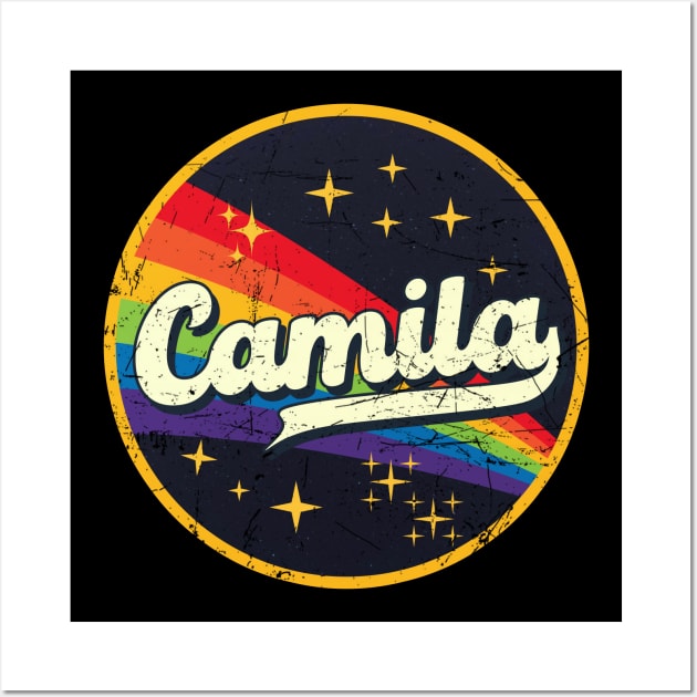 Camila // Rainbow In Space Vintage Grunge-Style Wall Art by LMW Art